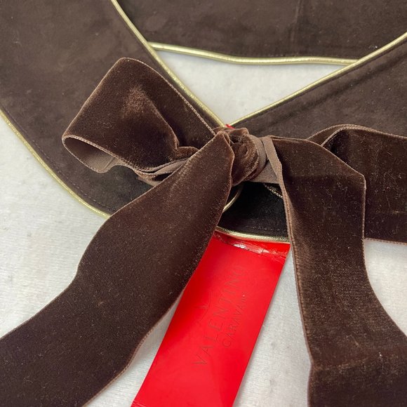 Auc Valentino wide Lamb Suede Dark Brown Self tie Belt main image 10